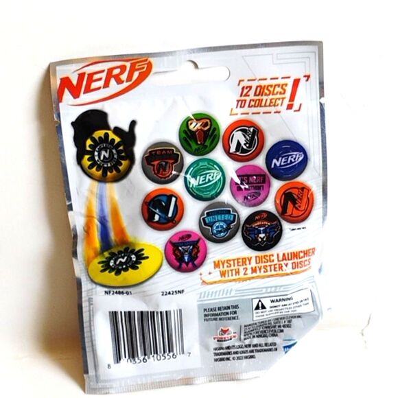 NERF Mystery Disc Launcher Pack w/ 2 Mystery Discs, Ages 5+-Brand New - Picture 2 of 4